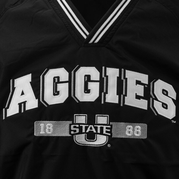 Utah State Aggies V-Neck Windbreaker Black